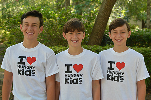 Jackson, Gabe and Riley Silverman of I Heart Hungry Kids